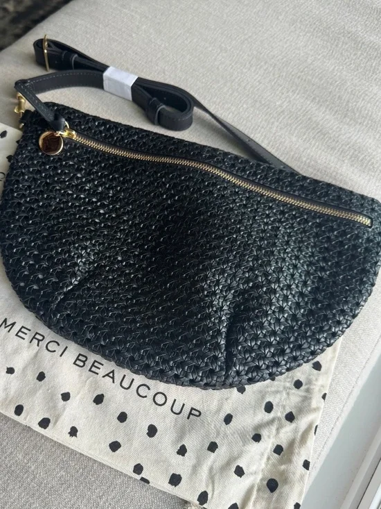 NWT CLare V Grande Fanny Black Rattan - Picture 2 of 4